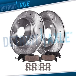 REAR Drilled Brake Rotors + Brake Pads Kit for Toyota Camry Avalon Lexus ES300h - Picture 1 of 8