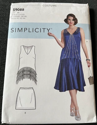 2020 Simplicity Pattern S9088 Misses' Flapper Costume R5 Sz 14-22 Uncut - Image 1 of 4