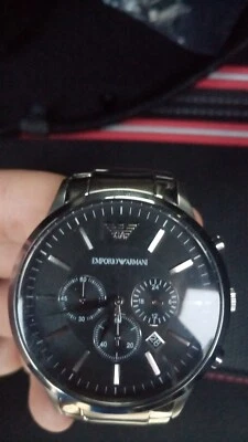 Emporio Armani AR2460 46mm Cassa Argento in Acciaio Cinturino Argento in... - Immagine 1 di 2