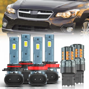 For Subaru XV Crosstrek 2013-15 LED Headlight Hi/Lo+Turn Signal Light Bulbs 6pcs - Picture 1 of 12