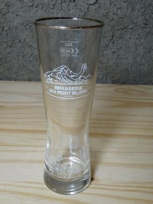 VERRE BRASSERIE DU MONT BLANC 25CL NOUVEAU MODELE + 1 SOUS BOCK - Photo 1/3