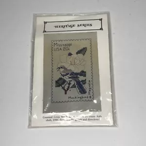 Vintage Heritage Series "Mississippi 20c USPS STAMP" Cross Stitch Kit -SEALED! - Picture 1 of 2