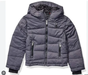 Spyder Youth Boys Puffer Jacket Grey & Black - Picture 1 of 2