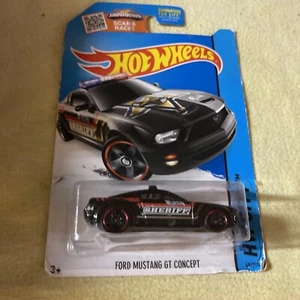 *Hot Wheels 2015 Ford Mustang GT Concept Sheriff 49/250 Black 64 On Car NICE!! - Picture 1 of 3