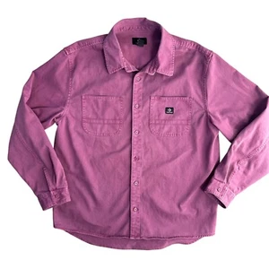 Converse Shirt Jacket Mens M Pink Button Up Cotton Shacket Chore Pockets Thick - Picture 1 of 8