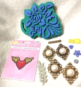 Scrapbook Supplies, stamps embellishments and a patch A57 - Picture 1 of 7