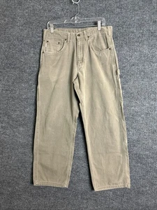 Carhartt Mens Carpenter Pants Size 34 Loose Original Fit Light Brown Work Wear - Picture 1 of 10