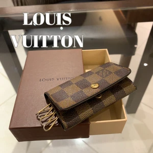 (Auténtico) Estuche para llaves Louis Vuitton Damier Level 4 cuero marrón CT1928 - Imagen 1 de 10