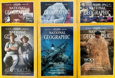 National Geographic Magazine Complete Set Jan-June 1988 w/ Slip Cover Jacket VG+ — 第 1/4 张图片