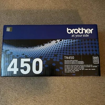 Brother TN-450 Black High Yield Toner Cartridge Genuine New Sealed - Image 1 of 4
