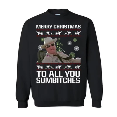 Smokey and The Bandit Ugly Christmas Sweater, Sheriff Buford T. Justice Shirt - Image 1 of 3