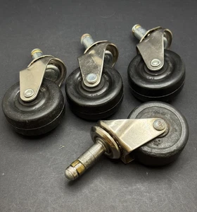 Plastiglide 2" x 7/8" Rubber Caster Swivel Stem Mount Lot of 3 + 1 Faultless - Picture 1 of 7