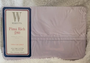 Wamstta Pima Rich Twin Flat Sheet Lavender Purple 280 Thread Count Cotton Blend - Picture 1 of 4