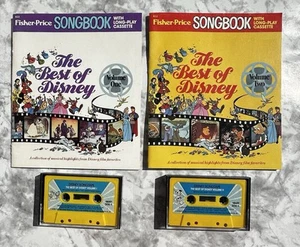 2 Lot -1979 F-P Songbooks The Best of Disney 1 and 2 -Sing Along with Cassettes - Imagen 1 de 24