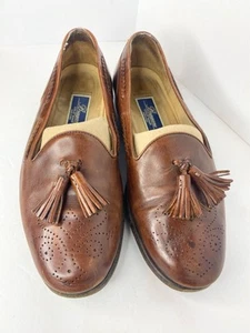 Cole Haan Bragano Braun Quaste Gewebt Leder Halbschuhe Italien Elegant Schuhe Herren 9D - Bild 1 von 22