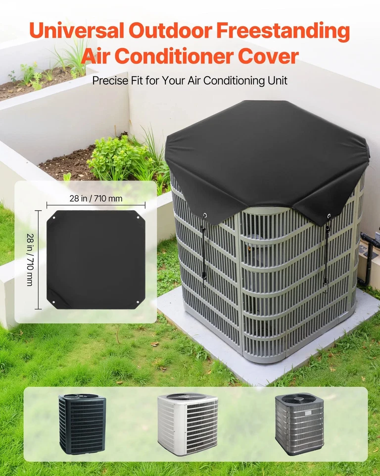 VEVOR 28x28 inch Air Conditioner Cover Top Mesh Universal for Outdoor Use