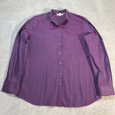 Camisa De Colección Christian Dior Abotonada Manga Larga Brillante Para Mujer 14 Mediana Púrpura Foto 1 de 4