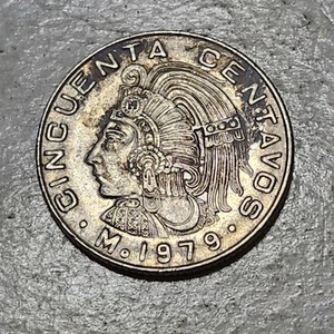 MÉXICO 🇲🇽 FIFTY (50) CENTAVOS COIN 1979 - Picture 1 of 2