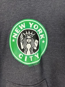 Sudadera con Capucha de la Ciudad de Nueva York Pullover Gris Oscuro Estatua de la Libertad Talla XL Starbucks - Imagen 1 de 3
