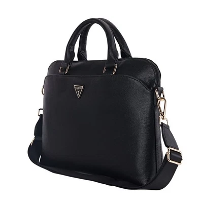 Guess Grained Zipper Pocket Laptoptasche für 15" Laptops Schwarz - Bild 1 von 2