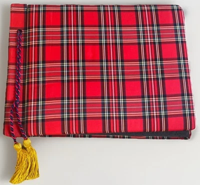 New Photo Picture Album Dry Mount Memory Scrap Book Tartan Plaid Tassels 20 Page - Image 1 of 4