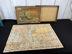 Mappa dissezionata del mondo con Washington Capitol Puzzle 1888 McLoughlin Bros - Foto 1 di 9