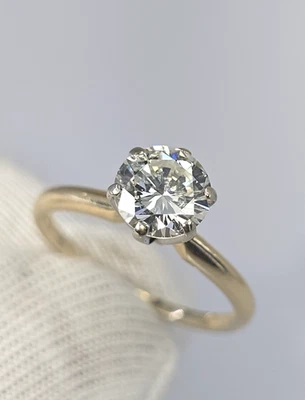 14k Natural VS 1.00ct Diamond Solitaire Engagement RING Brilliant Round Sz 5 NR - Image 1 of 4