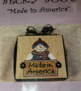 Becky Boo's Made In America Schneemann Kreuzstichmuster - Bild 1 von 3