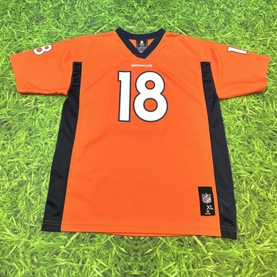 Футболка молодежная Denver Broncos размер XL оранжевая NFL футбол Пейтон Мэннинг 18 - Изображение 1 из 4