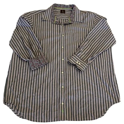 Camisa Tailorbyrd Para Hombre XXL Multicolor Rayas Manga Larga Puño Abatible Abotonada. Foto 1 de 4