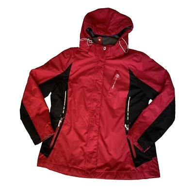 Free Country Radiance Ski Jacket Womens L Red Removable Hood Snowboard Utility - Image 1 of 4