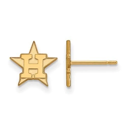 Pendientes SS chapados en oro MLB Houston Astros letra H estrella XS Post Foto 1 de 1