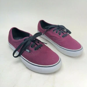 VANS Off The Wall Mens Sz 5 Burgundy Canvas Skate Shoes Lace Up Low Top Sneakers - Picture 1 of 10