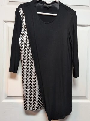 Camisa feminina Jeans By Buffalo.  Blusa estilo envoltório preto/branco tamanho M. - Imagem 1 de 4