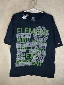 ELEMENT Casual T-Shirts Top Size L Mens Black Logo Short Sleeve - Picture 1 of 10