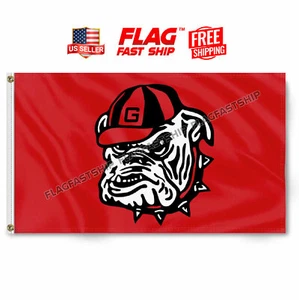 Georgia Bulldogs 3X5 FT Flag Banner Football Bull Dog Man Cave FREE Shipping - Picture 1 of 9