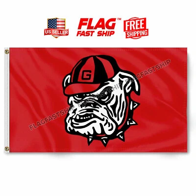 Georgia Bulldogs 3X5 pies Bandera Bandera Fútbol Toro Perro Hombre Cueva Envío GRATIS Foto 1 de 4