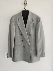 VINTAGE BLACK & WHITE DOUBLE-BREASTED SPORT COAT sz 42R vice blazer suit jacket