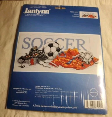 Janlynn Fútbol Fútbol Contado Punto de Cruz Kit GLENDA MARRÓN 16" X 7" 087-0057 Foto 1 de 4