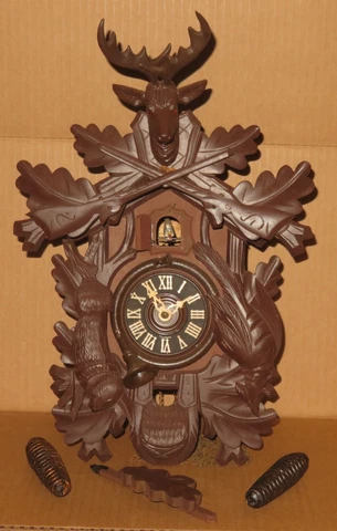 Vintage Bachmaier & Klemmer Hunters Cuckoo Clock US Zone Germany AS IS parts Cover