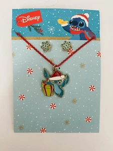 Disney Lilo & Stitch Neckless and Earring Set Christmas Holiday New - Picture 1 of 4