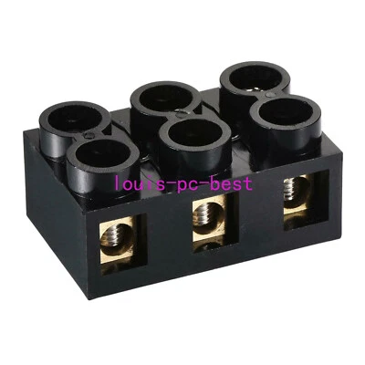 2Pcs Terminal Block 500V 60A Dual Row 3 Positions Screw Electric Barrier Strip - Image 1 of 4