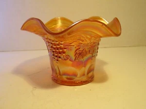 Northwood Grape & Cable With Thumbprint Carnival Glass Hat Shaped Whimsey - Picture 1 of 6