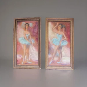 PAIR Authentic MID CENTURY fine art BALLET oil paintings FRAMED NORTH HOLLYWOOD - Picture 1 of 9