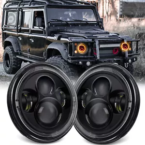 2x 7inch LED Headlights Hi/Lo Beam DRL Turn Lamps for Land Rover Defender 90 110 - Picture 1 of 9