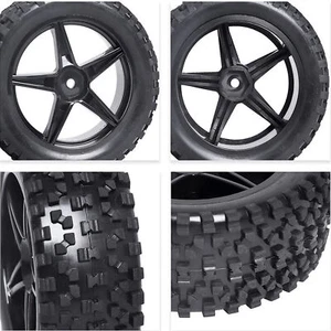 4x RC-Reifen Felgenset mit 12mm-Sechskantnabe für 1/10 Off-Road-Car-Buggy-Truck - Bild 1 von 4