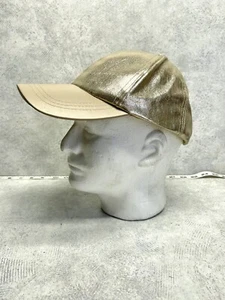STEVE MADDEN Gold glitter shimmer baseball hat faux leather bill - Picture 1 of 6