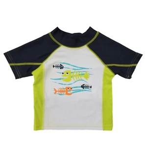 Infant & Toddler Boys Fish Skeletons Rash Guard Swim Shirt - Picture 1 of 1
