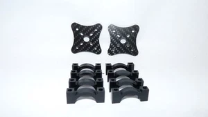 2er Set CFK Motorträger und 16 mm POM Rohrschellen Quad Kopter, Hexa Kopter - Picture 1 of 1