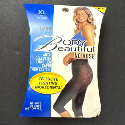 Hermoso cuerpo de piernas anticelulítico pierna larga Capri control firme negro azabache XL Foto 1 de 4